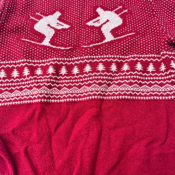 J. Crew Men's Small Red 100% Lambs Wool Ski Graphic Sweater - Picture 2 of 5